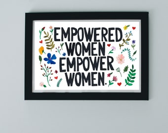 Empowered Women Empower Women, Watercolour Feminist Print, Feminist Art, International Women&#39;s Day Print, Watercolour Women&#39;s Day Print