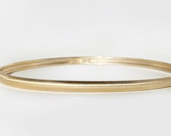 Solid Gold Minimalist Bangle Bracelet