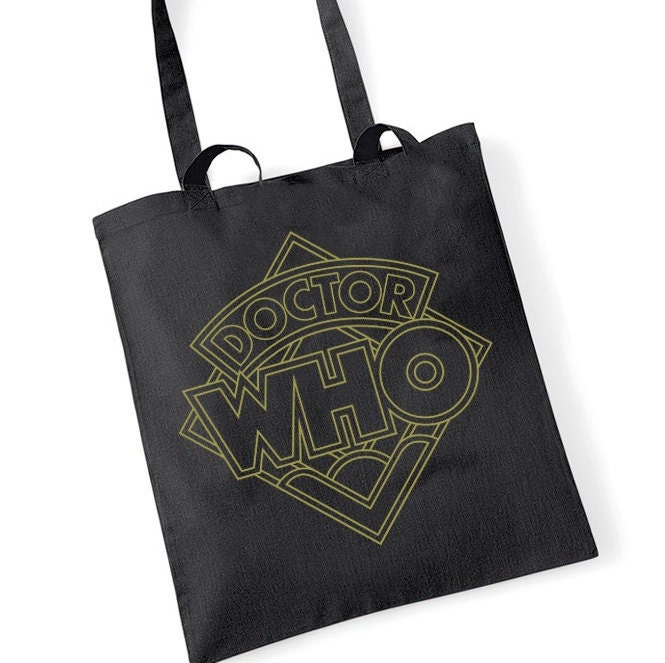 Doctor Who: Gold Diamond Logo - Black Tote Bag