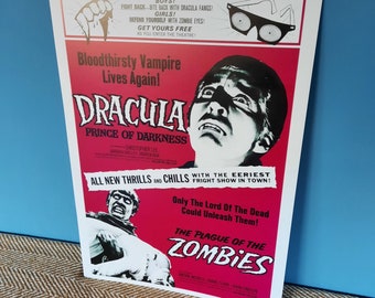 Hammer Horror - Dracula et la peste des zombies Double Bill (Reproduction A3 Film / Affiche de film)