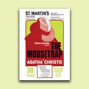 La trappola per topi di Agatha Christie - Poster teatrale retrò (stampa A4)