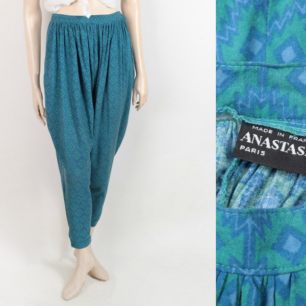 Anastasia 1970s, Made in France,  Pantalon sarouel  en viscose, Taille Small/Medium.