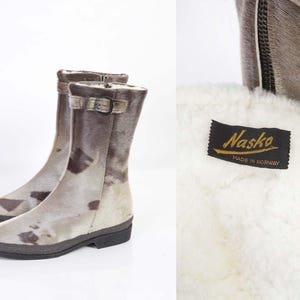 NASKO 1970 – Exclusivo par de botas vintage de piel de reno. Fabricadas en Noruega, talla 40FR.