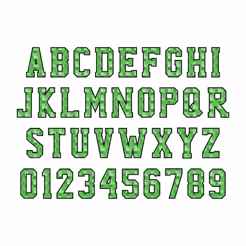 Download Mine Letters 3d Craft Alphabet Mine Green Sport Pixel Svg Instant Download Craft Game Font Drawing Illustration Art Collectibles Jewellerymilad Com