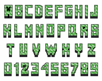 minecraft font etsy