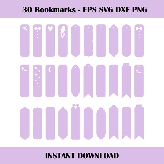30 Bookmarks Template Bookmarks Set Media File Digital | Etsy