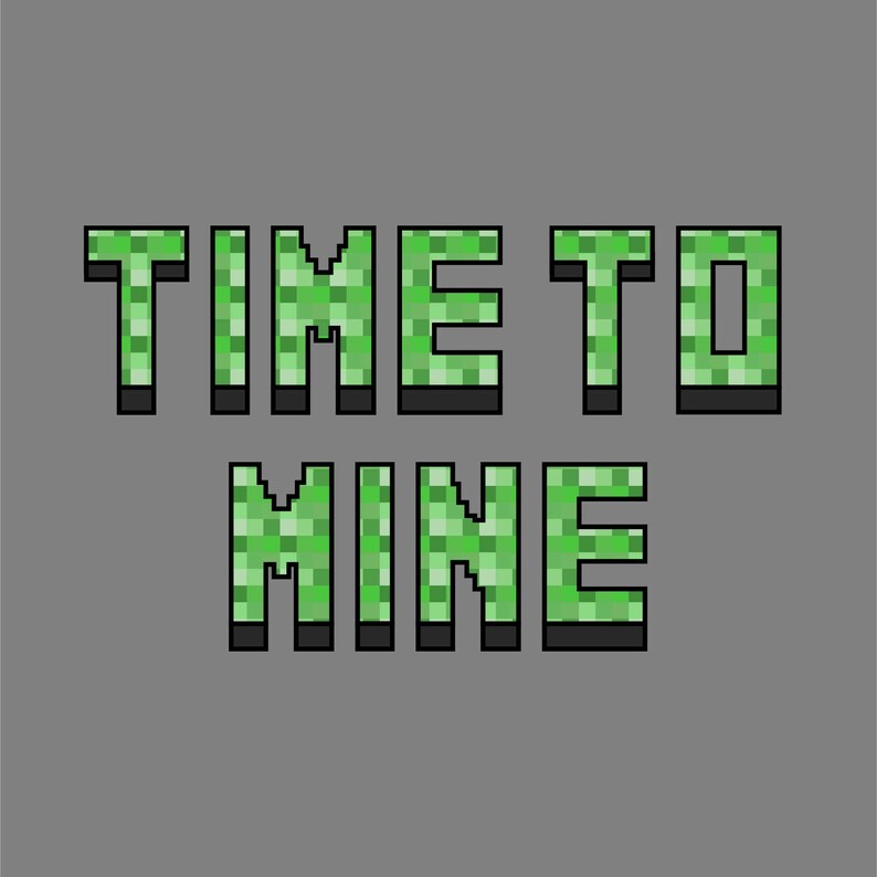 Download 3d Craft Alphabet Mine Green Pixel Svg Instant Download Craft Game Logo Time To Mine Drawing Illustration Art Collectibles Keyforrest Lt