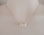 Dainty Gemstone Bar Necklace Minimalist Customizable Crystal Boho Gypsy Hippy Jewelry Gold Silver Chain Birthday Stone Gift 28 Options