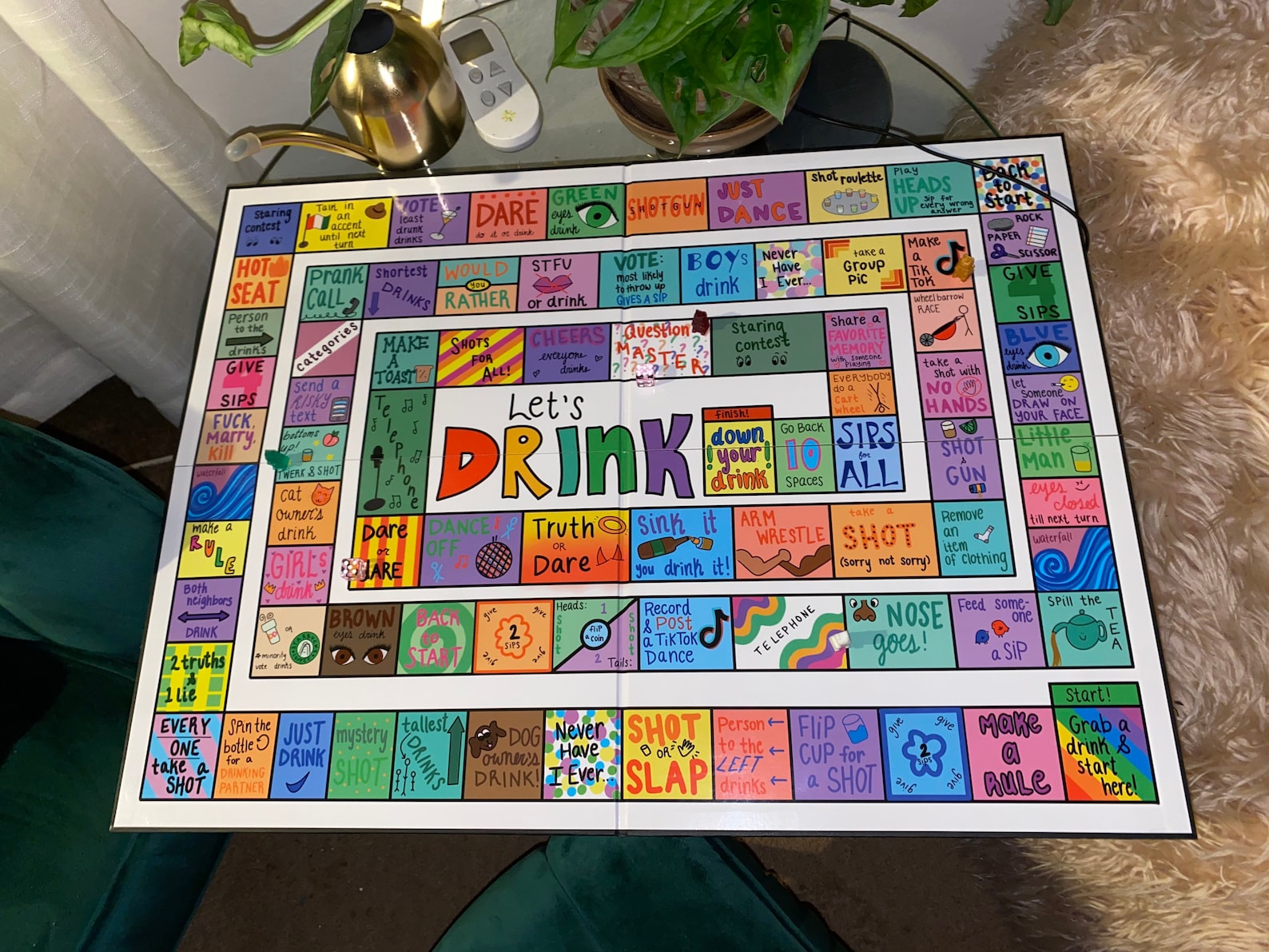 CUSTOM Lets Drink Board Game Lets Get Drunk Blackout Etsy