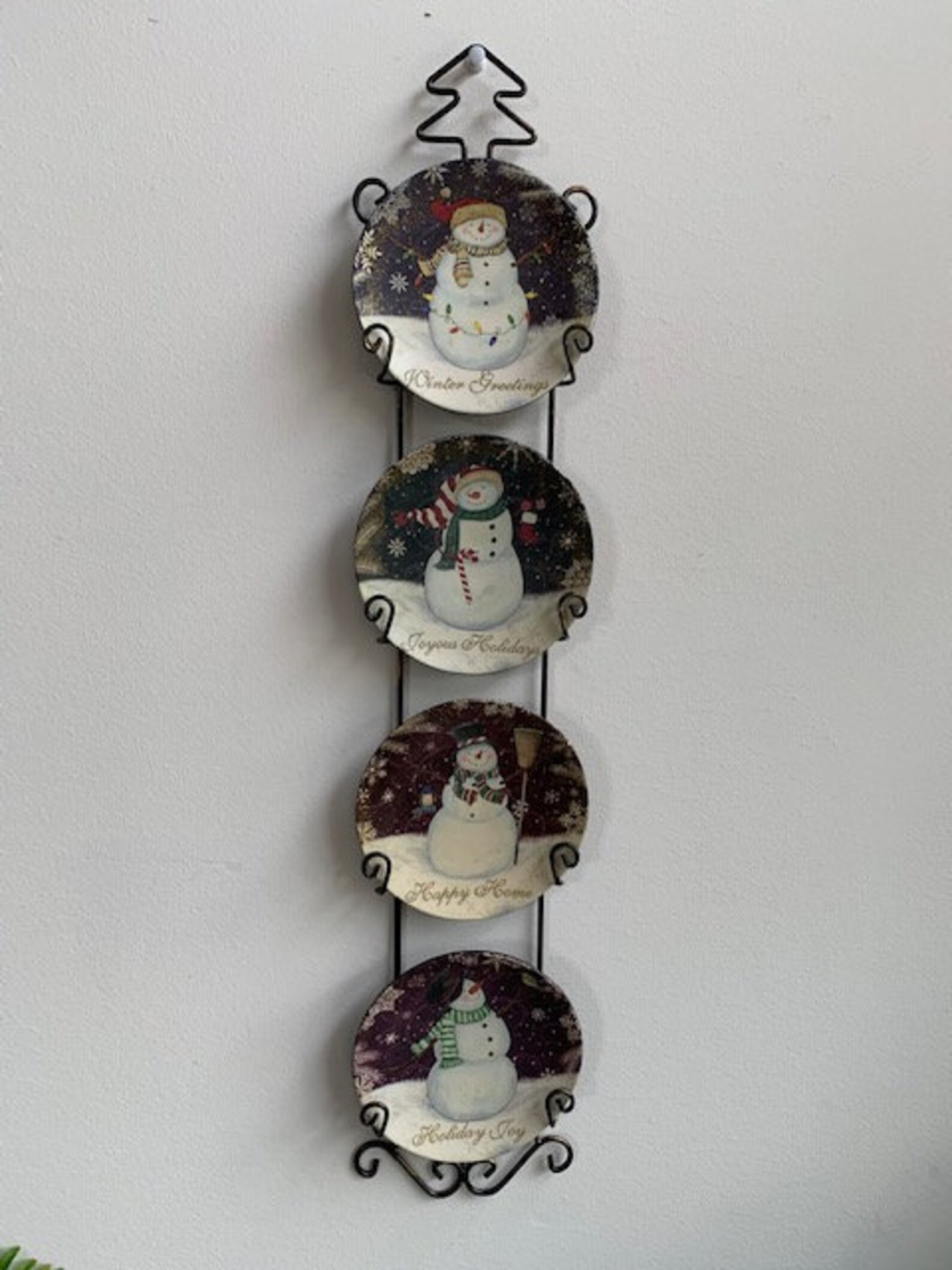 Kirkland's Snowman Christmas Mini Plate Set of 4 with Etsy