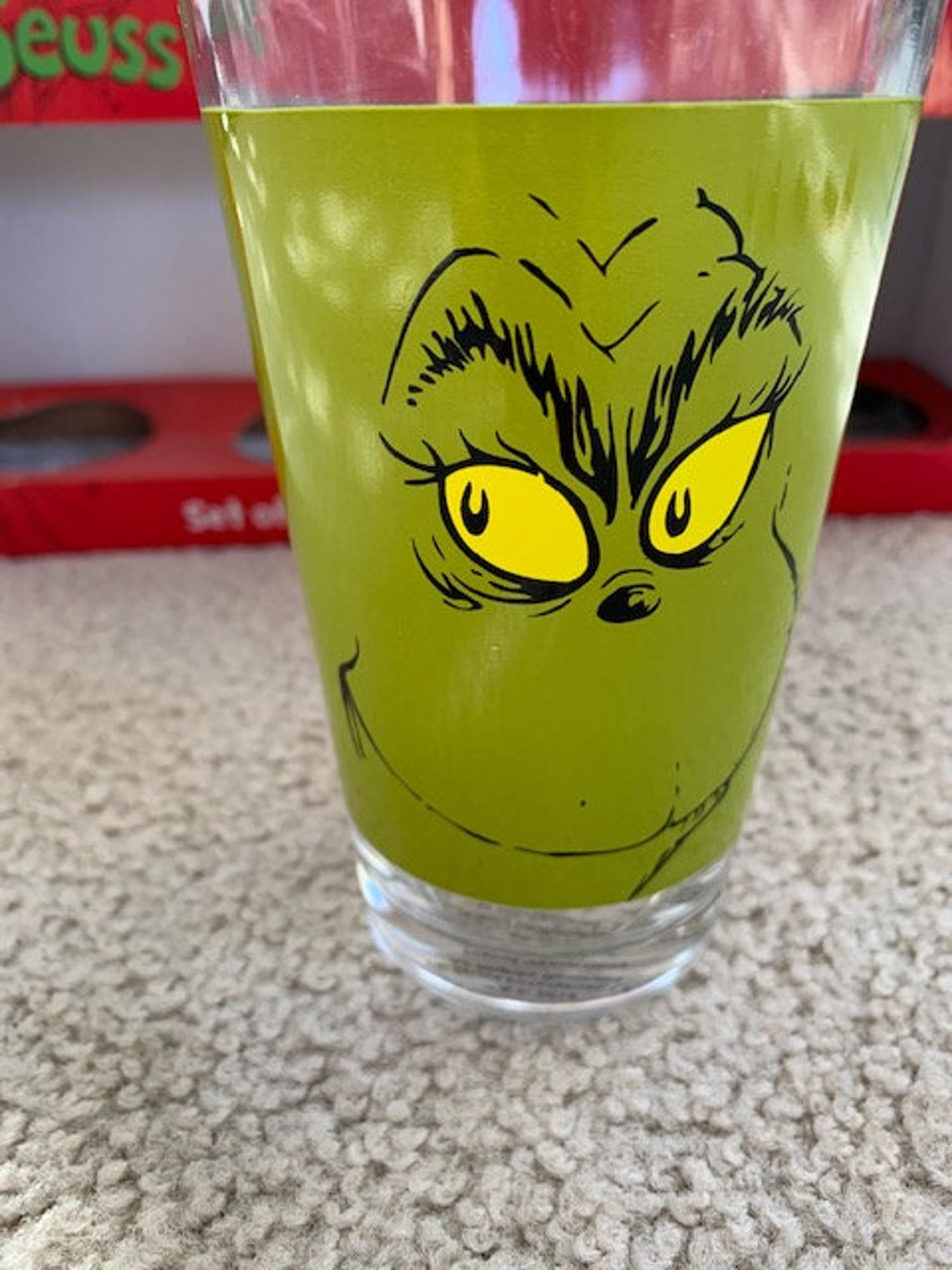 Dr. Seuss Grinch Set of Four 16oz Drinking Glasses NEW in Etsy