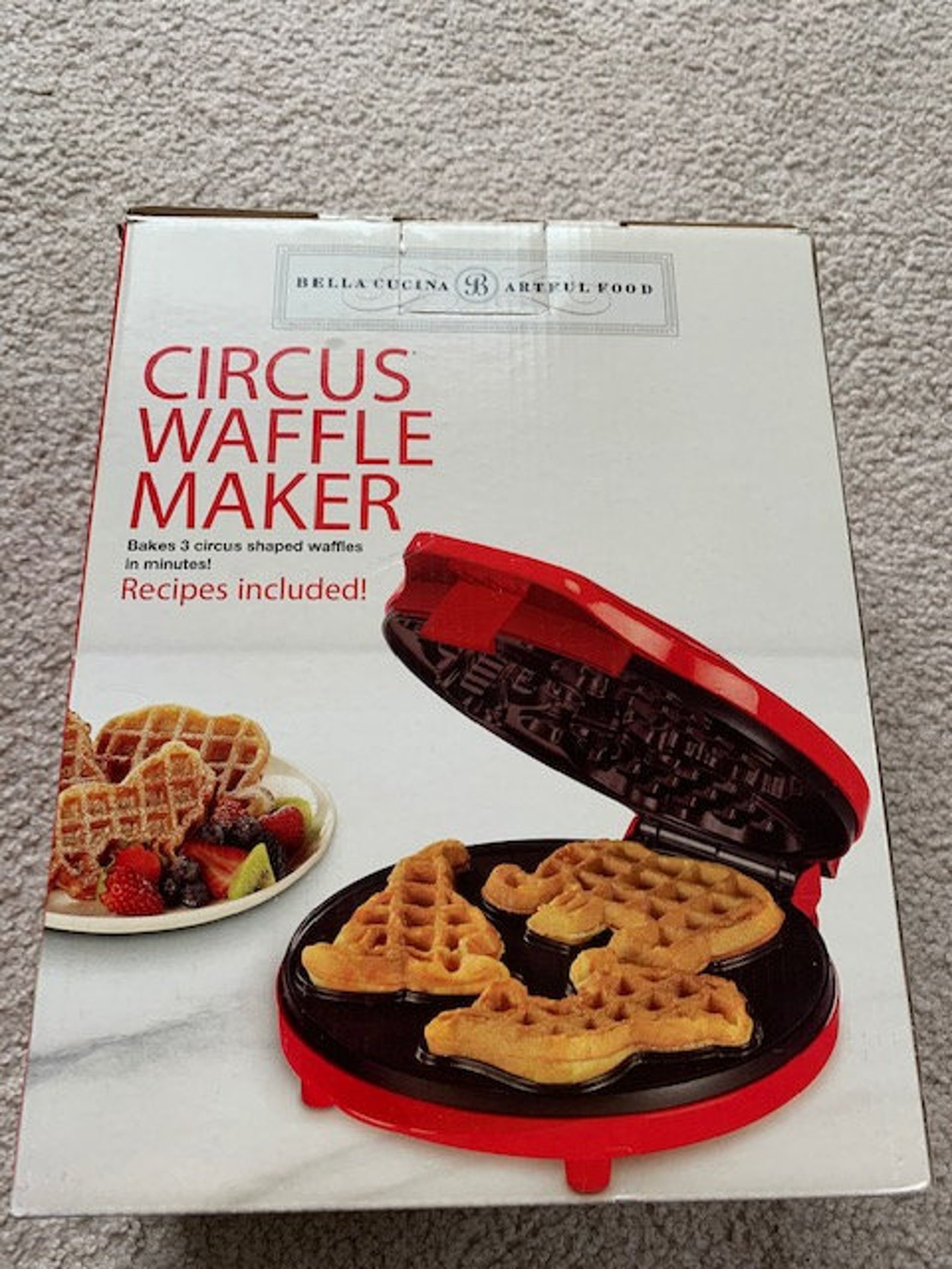 Vintage Bella Cucina Artful Food Electric Circus Waffle Maker Etsy