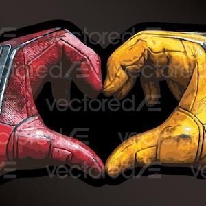 Deadpool Wolverine Heart Sticker