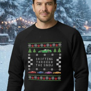 Drifting Through The Snow JDM Ugly Christmas Sweater