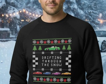Drifting Through The Snow JDM Ugly Christmas Sweater