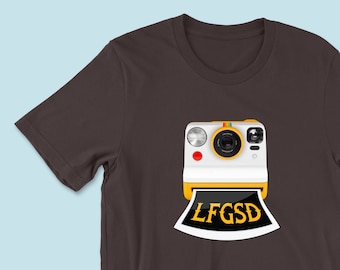 LFGSD Game Day T-shirt: San Diego Baseball, Polaroid Camera Design