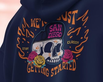 San Diego Skull Hoodie: Día de los Muertos Baseball Apparel