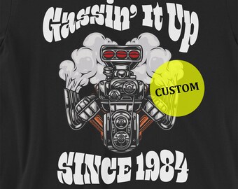 Personalized Muscle Car T-Shirt: Custom Engine, Gassin' It Up Gift