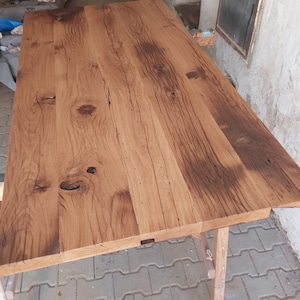 Plateau en chêne de récupération 200 cm*100 cm*6 cm