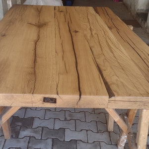 Antique wood dining table.