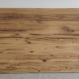 Plateau en chêne de récupération 200*94*4 cm / Tischplatte aus alter Eiche.