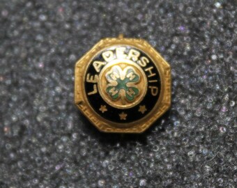 Vintage 4-H 4H Leadership Award Pin 