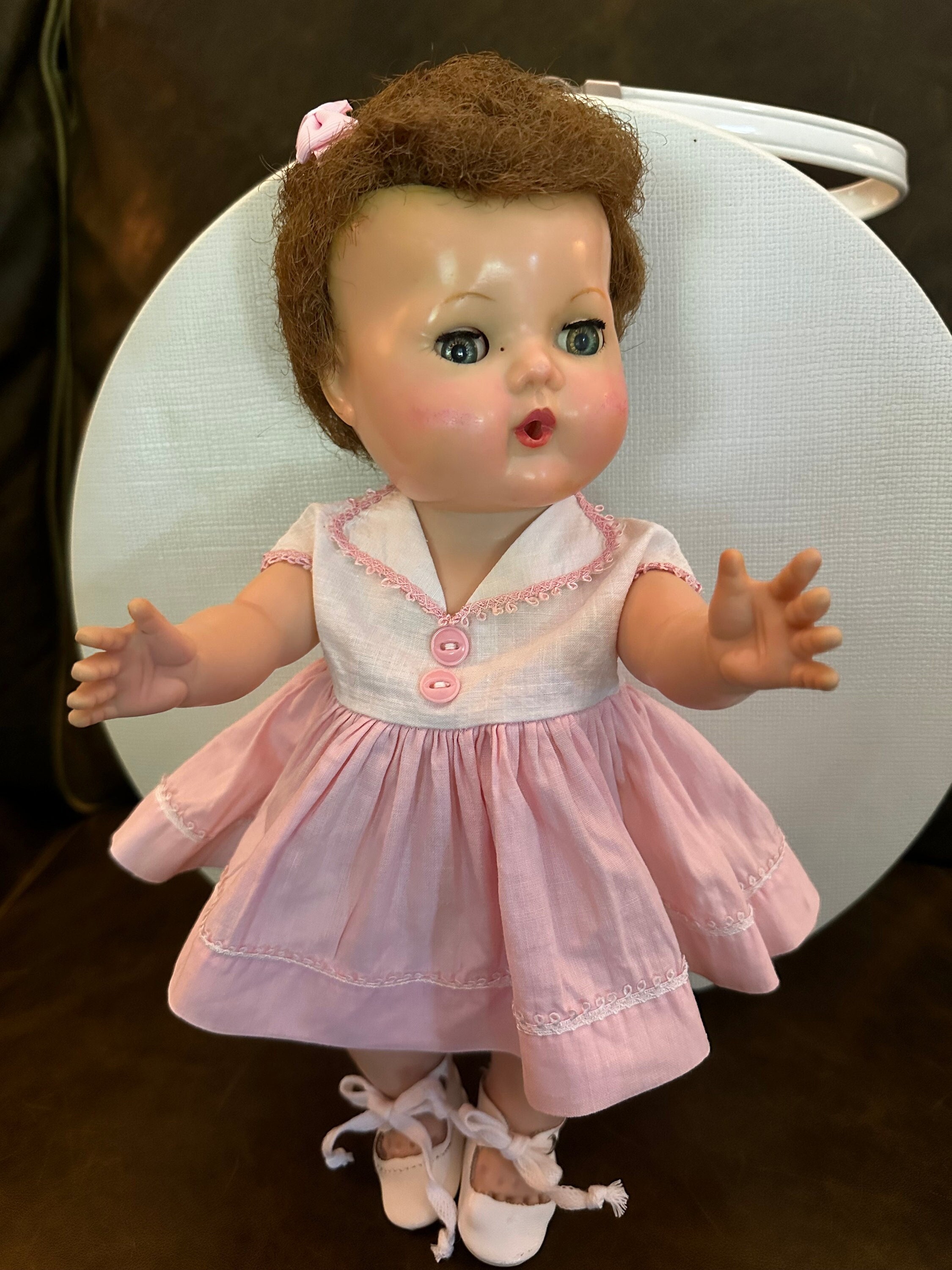 Tiny Tears by American Character Circa 1950s; Carry Case; Extra