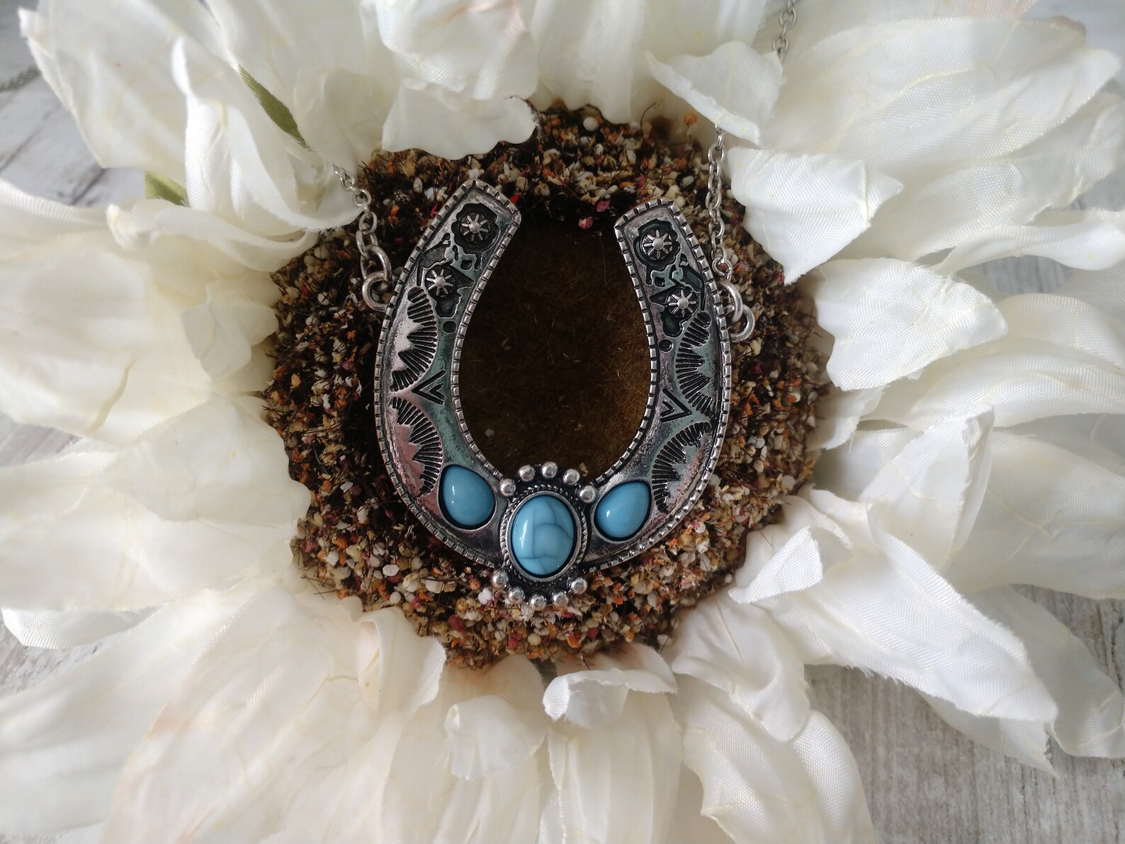 Turquoise Horseshoe Necklace Etsy
