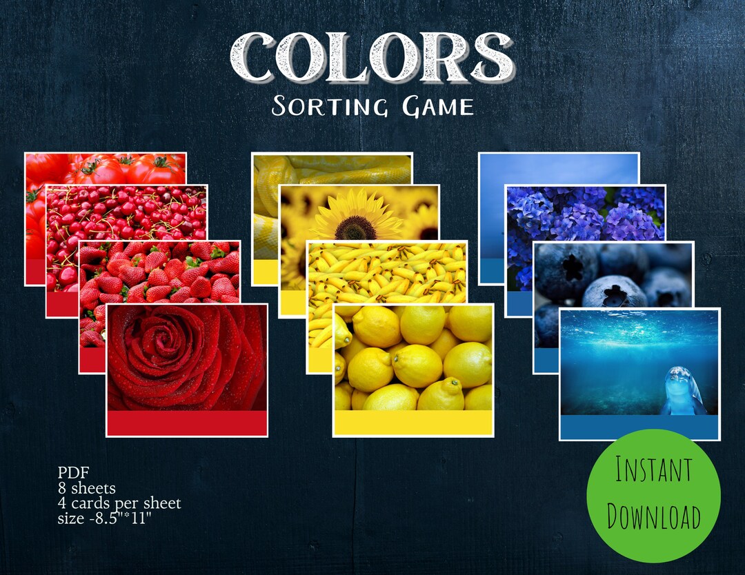 Colors, Sorting Game, Sorting Activity, Dementia Alzheimer's, Memory