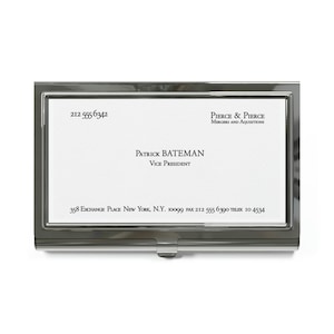 Patrick Bateman Porte-carte de visite, American Psycho Office Accessories Cadeau pour lui, Cadeau d’accessoire de film pour elle