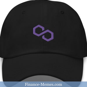 Polygon Embroidered Dad Hat, Unisex Dad Hat, Polygon Logo, MATIC Logo, Crypto Clothing Gifts for Him, Blockchain Cap