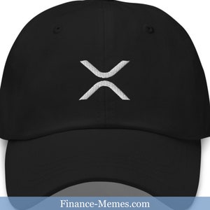 Ripple Embroidered Dad Hat, Unisex Dad Hat, Ripple Logo, XRP Logo, Crypto Clothing Gifts for Him, Blockchain Cap