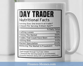 Day Trader Nutritional Facts Mug | Funny Stock Market Gift