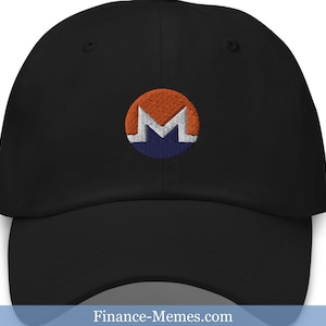 Monero Embroidered Dad Hat, Unisex Dad Hat, Monero Logo, XMR Logo, Crypto Clothing Gifts for Him, Blockchain Cap