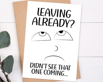 Sarcastic Coworker Goodbye Card, Farewell Gift