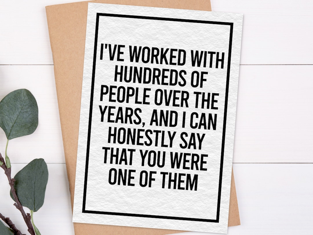 Funny Sarcastic Farewell Card for Coworker Leaving for New Job, Goodbye