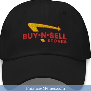 Stonks Embroidered Hat, Buy and Sell Meme Stonks, Day Trading Hat, Stock Market Gift for Investors, Funny Trading Gift for Him/Her