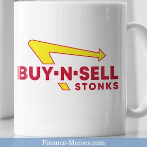 Buy Stonks Mug for Day Traders, Stock Market Trading Gift for Investor, Funny Stonks Meme Coffee Cup, Stock Market Gift for Him/Her
