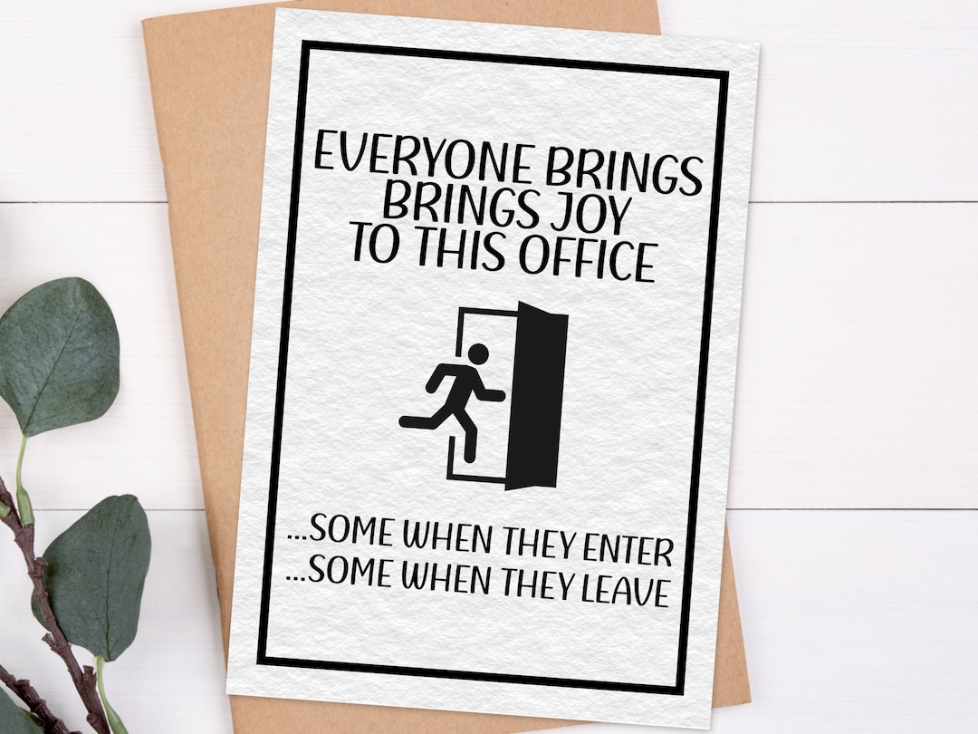 Funny Job Card, Coworker Leaves, Good Luck, Congrats New Job Colleague Leaves Farewell Leave Job Funny Card Joke Banter Office PC504 - View #5