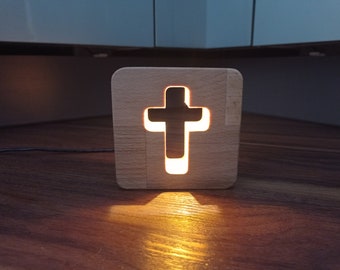 Cross decoration wooden LED night light / table light, cross decoration, wood decoration, LED lamp, LED night light