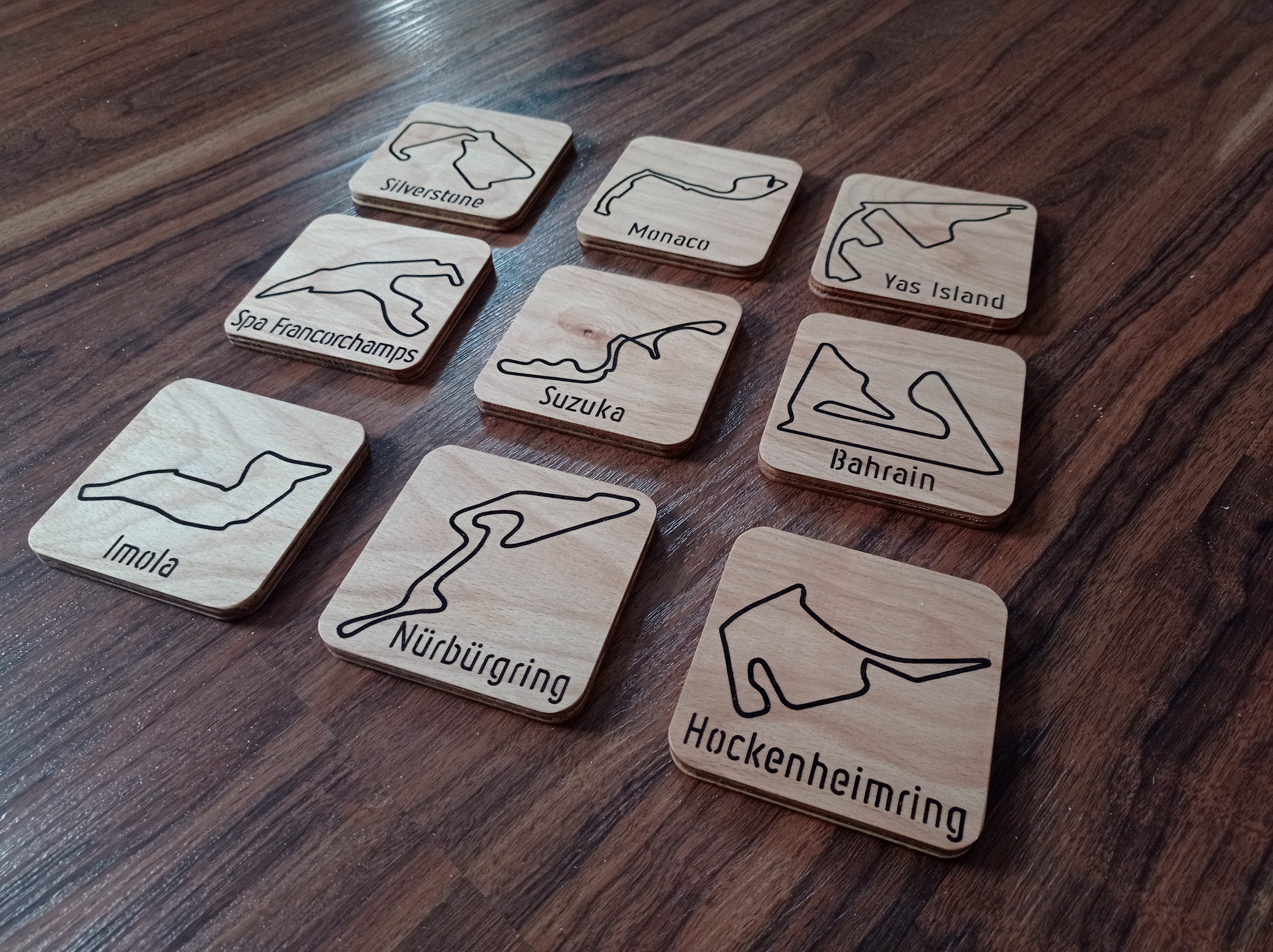 Formula One Track Wooden Coasters F1 Formula 1 Track Etsy