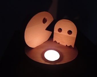 Pacman Tealight Holder - Ghost - Tealight - Tealight Holder - Tealight Decoration - Wooden Decor