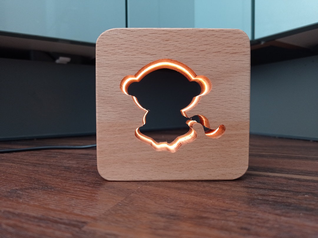 Led Monkey Monkey Decorative Wooden LED Night Light / Table Light Monkey ...