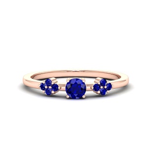 Sapphire Dainty Stacking Ring Women, 14K Gold Minimalist Ring, Simple Sapphire Ring, 925 Sterling Silver Gemstone Ring, September Birthstone