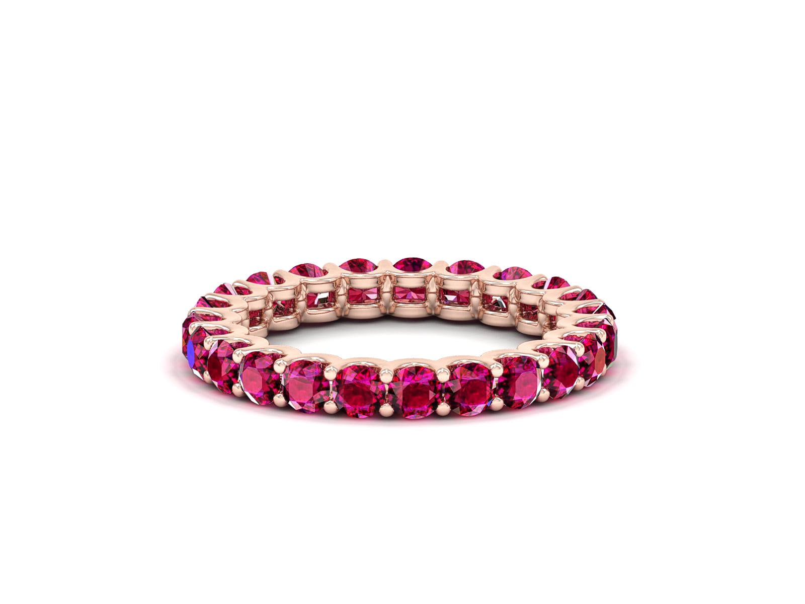 Natural Ruby Eternity Ring Band 14K Rose Gold Full Eternity | Etsy