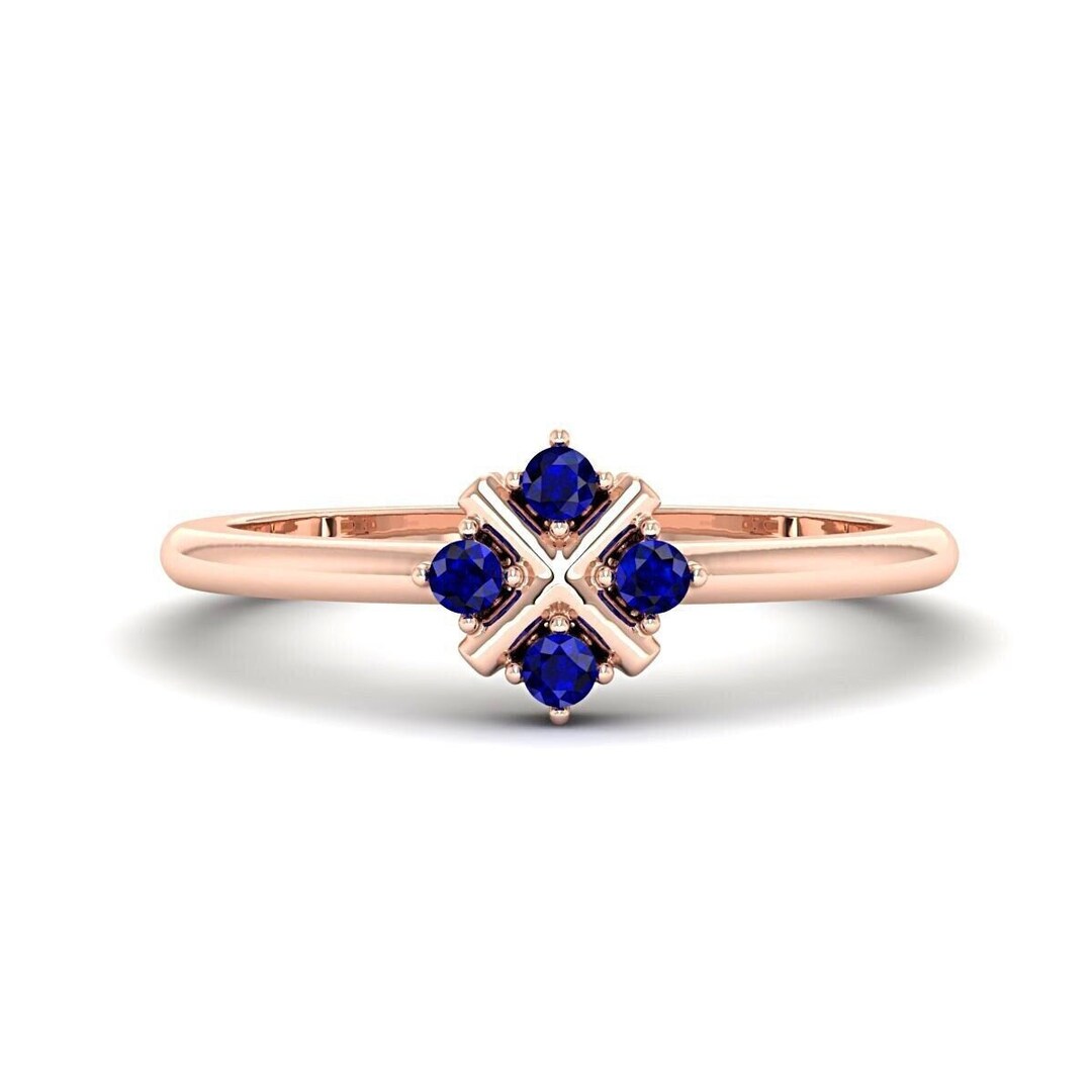 September Rings Sapphire Ring: Dainty Rose Gold September Birthstone Ring - Etsy