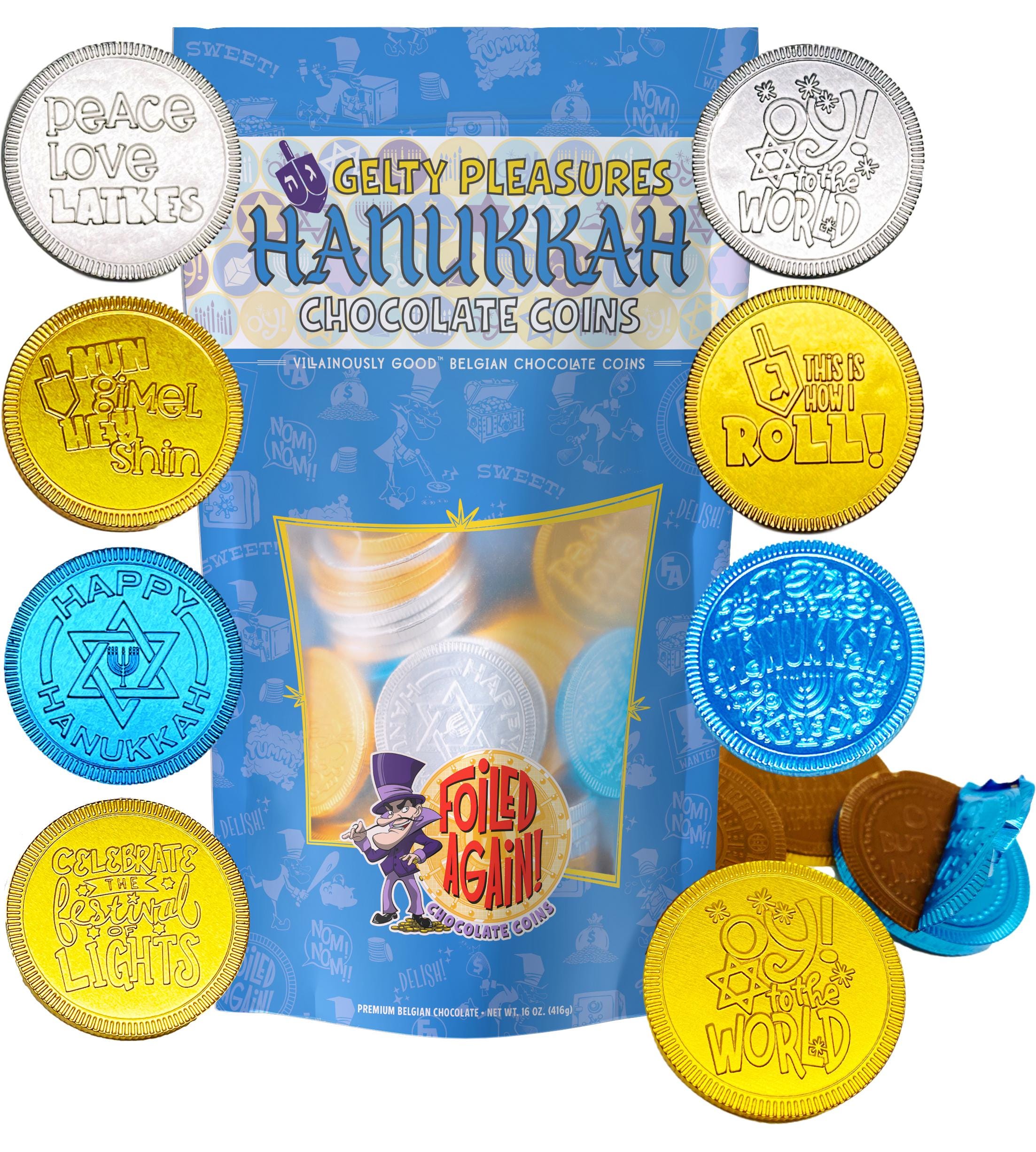 Hanukkah “gelty Pleasures” Chocolate Coins - Etsy Canada