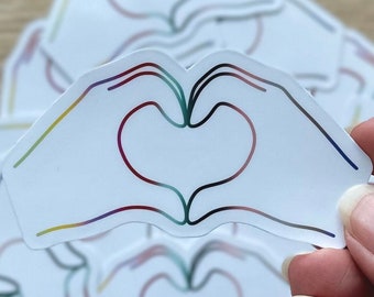 Herz Hände Aufkleber | Hand Herz Sticker | Glänzender wasserdichter Aufkleber | Eras Aufkleber