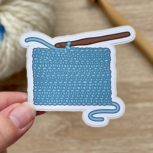 Crochet Sticker | Blue Crochet Sticker | Crocheter Sticker | Waterproof Sticker | Yarn Sticker | Crochet Hook Sticker