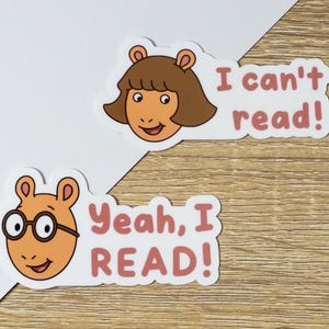 Arthur & D.W. Stickers | D.W. Read Sticker | Cute Sticker | Arthur Sticker | Arthur | Sticker Pack | Bookish | Waterproof Vinyl Sticker